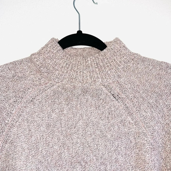 Abercrombie & Fitch Light Pink Marled Mock Neck Pullover Sweater Small Women’s - Picture 2 of 10
